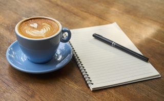 coffee, pen, notebook, open notebook, empty notebook, caffeine, cup, cafe, coffee cup, latte, latte art, cappuccino, morning coffee, coffee break, beverage, coffee, coffee, coffee, coffee, coffee-2306471.jpg